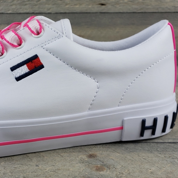 Tommy Hilfiger Women's White/Fuschia Sneakers NEW - Picture 10 of 11
